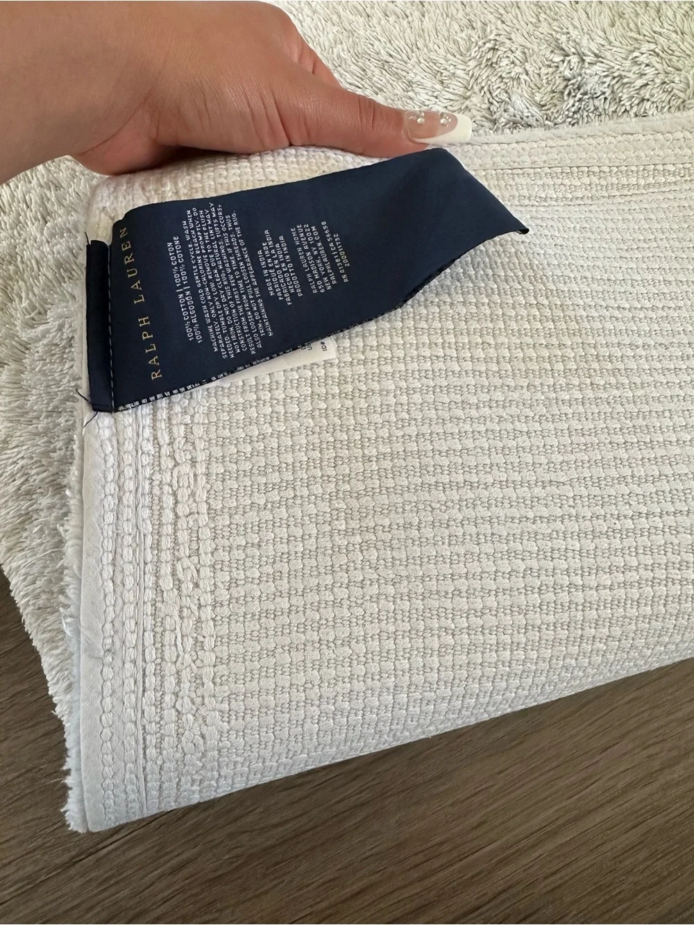 Ralph Lauren large baby blue shower mat 100% cotton